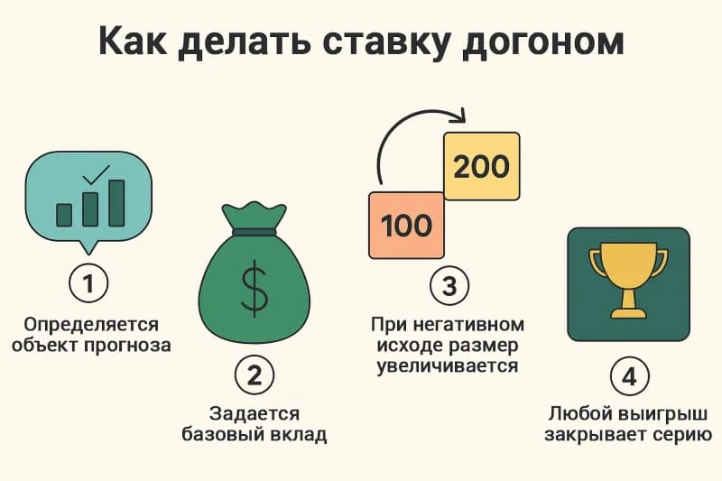 Пошаговая схема классического догона в ставках