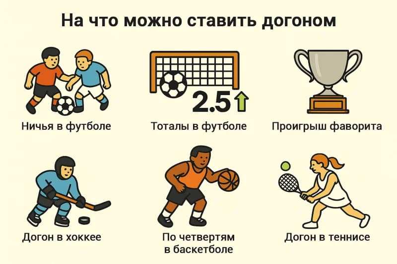 Сценарии и виды спорта, где применим догон