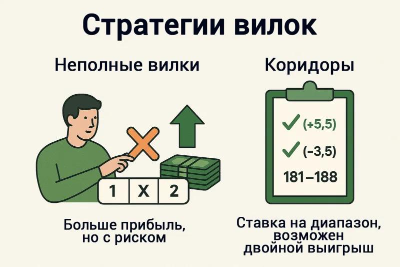 Два подхода к ставкам на вилки — риск и диапазон