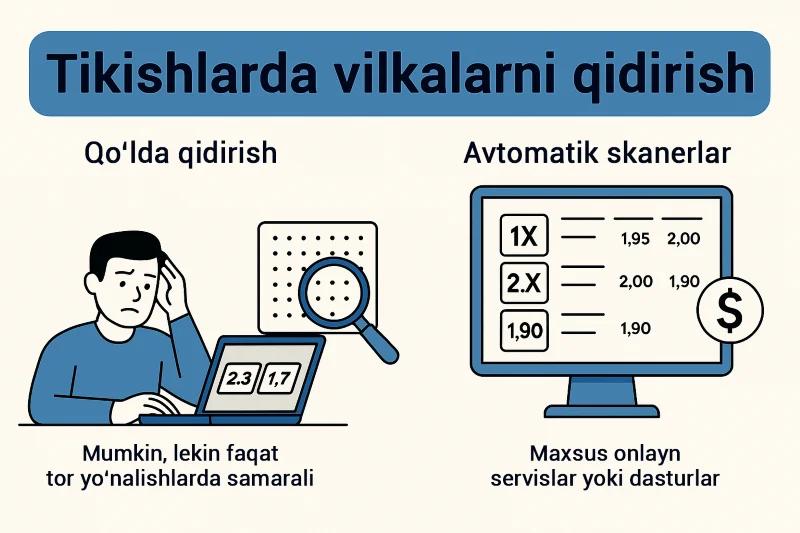 Surebet topish: qo‘lda yoki avtomatik tarzda