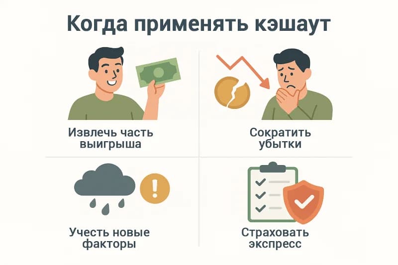 Когда использовать кэшаут: частичный вывод, минимизация убытков